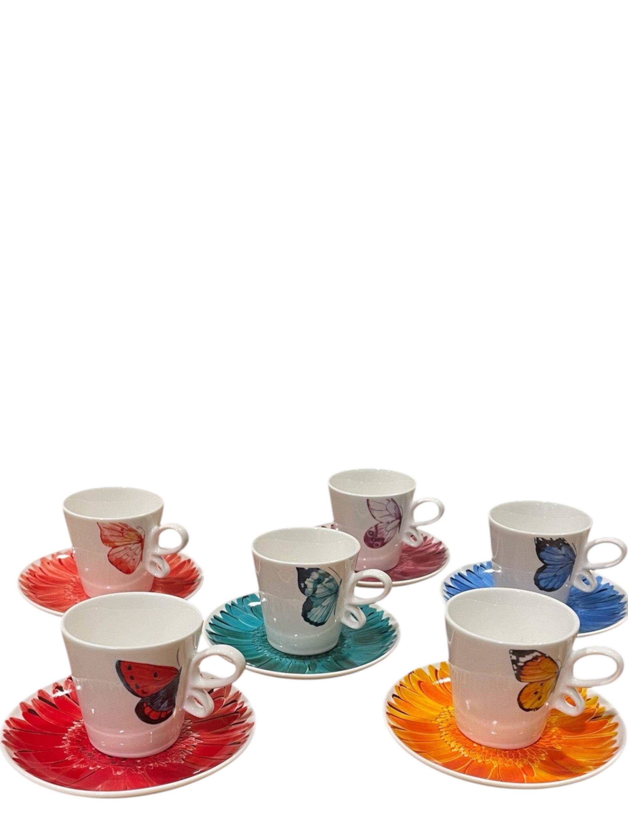 Conjunto 6 Chávenas e Pires Porcelana