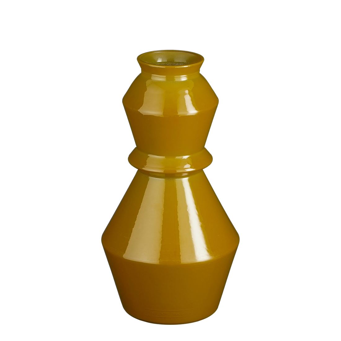 Vaso Vidro Ashton Amarelo Ocre 30x16cm