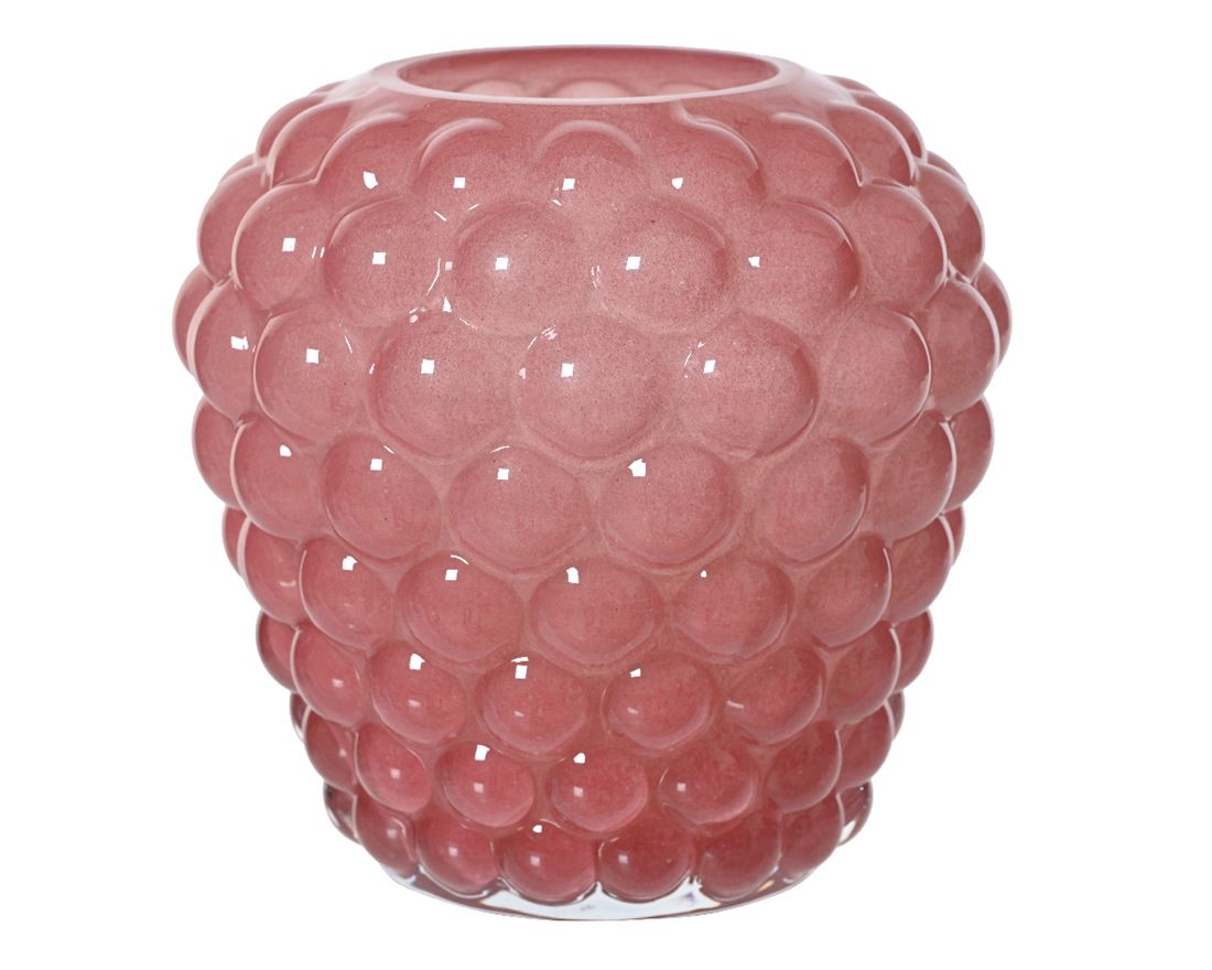 Vaso Vidro Milky Rosa 16.5cm