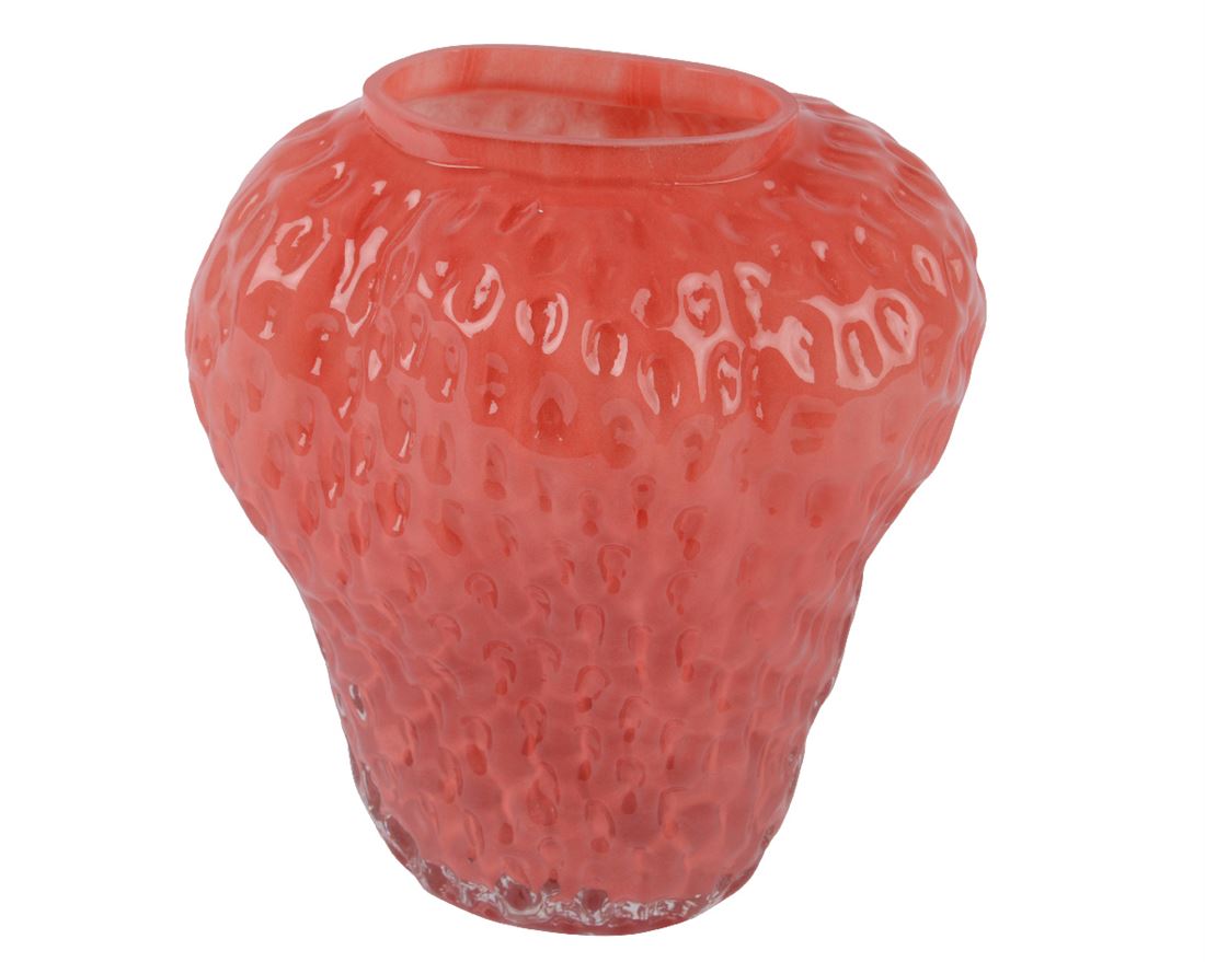 Vaso Vidro Morango Vermelho 24x26cm