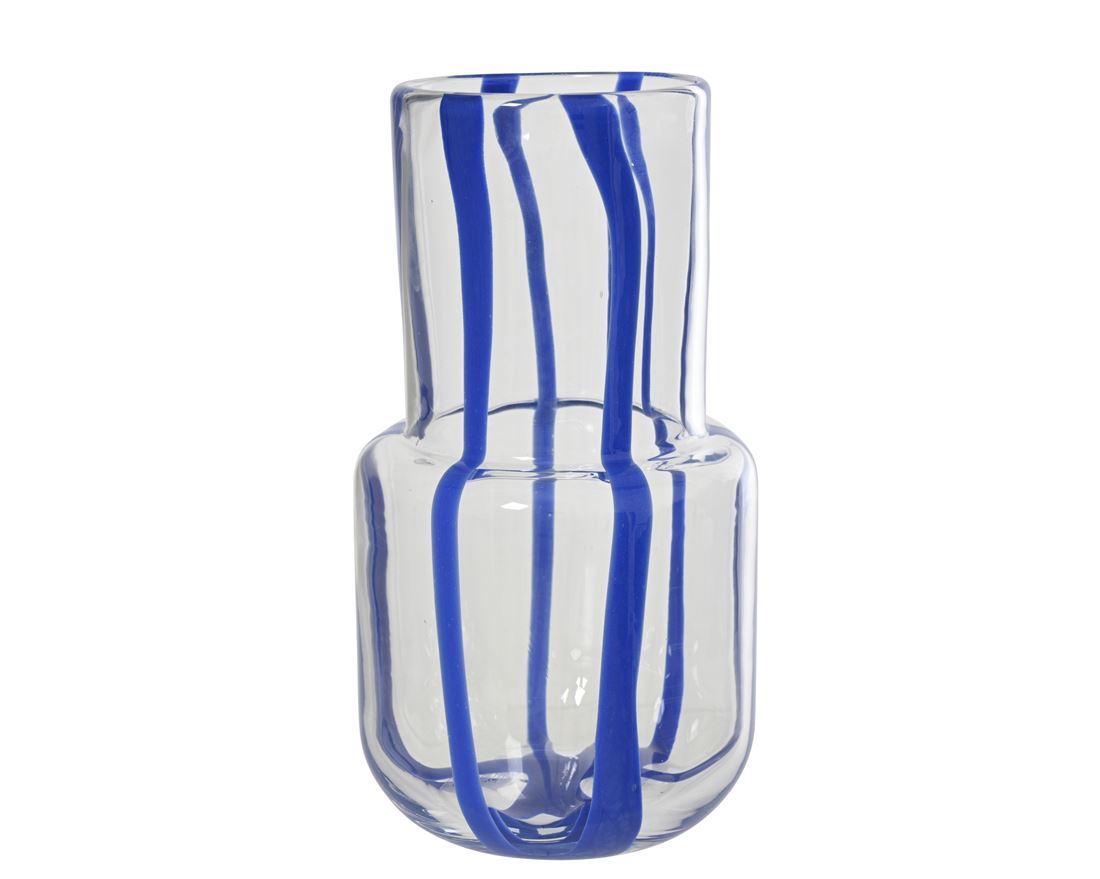 Jarra Vidro c/Riscas Azuis 29x16cm