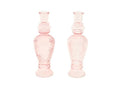Jarra Vidro Padrão Listrado Rosa Sortido 22x7cm