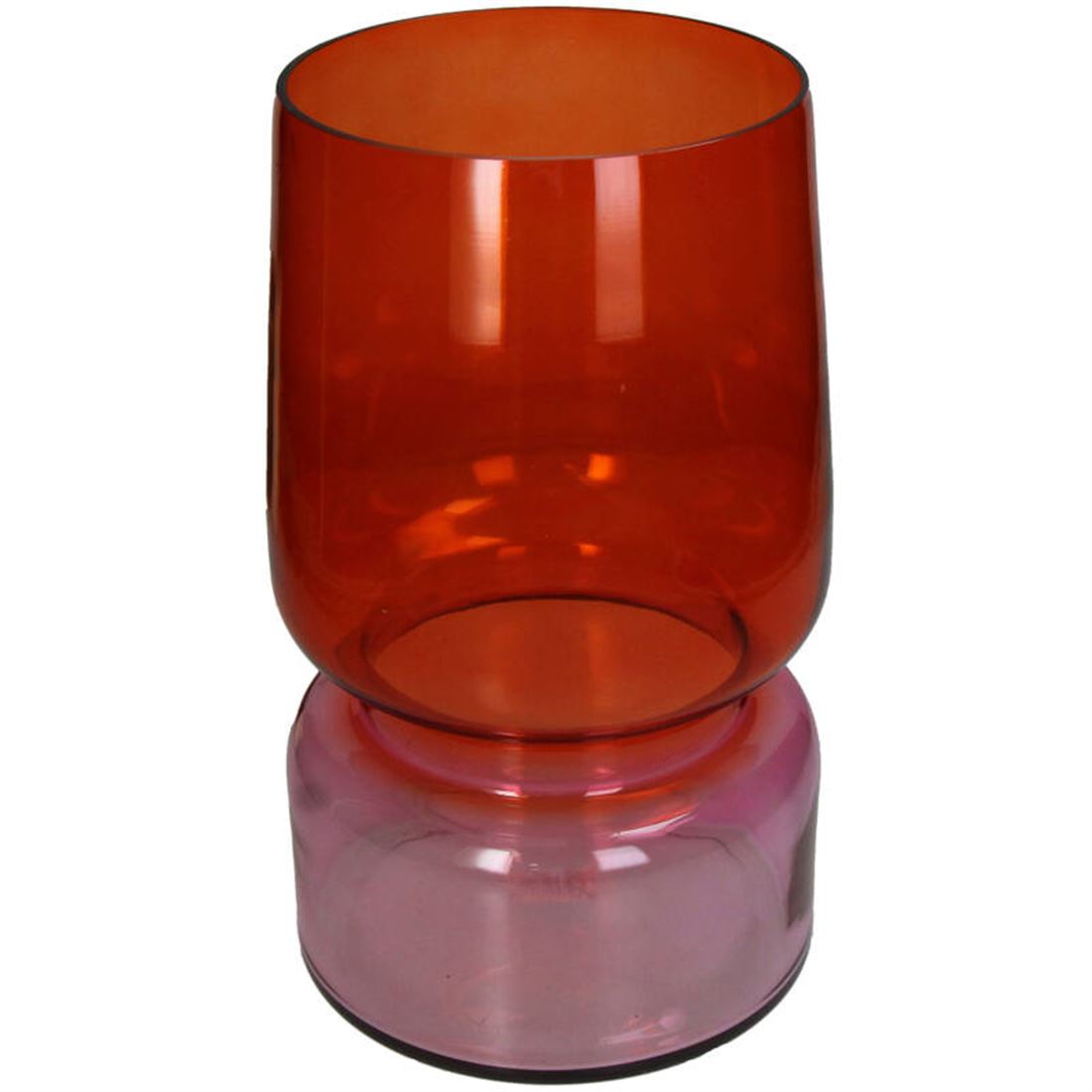 Vaso Vidro Bicolor Rosa/Vermelho 30x19cm