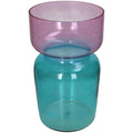 Vaso Vidro Bicolor Azul/Rosa 35x21cm
