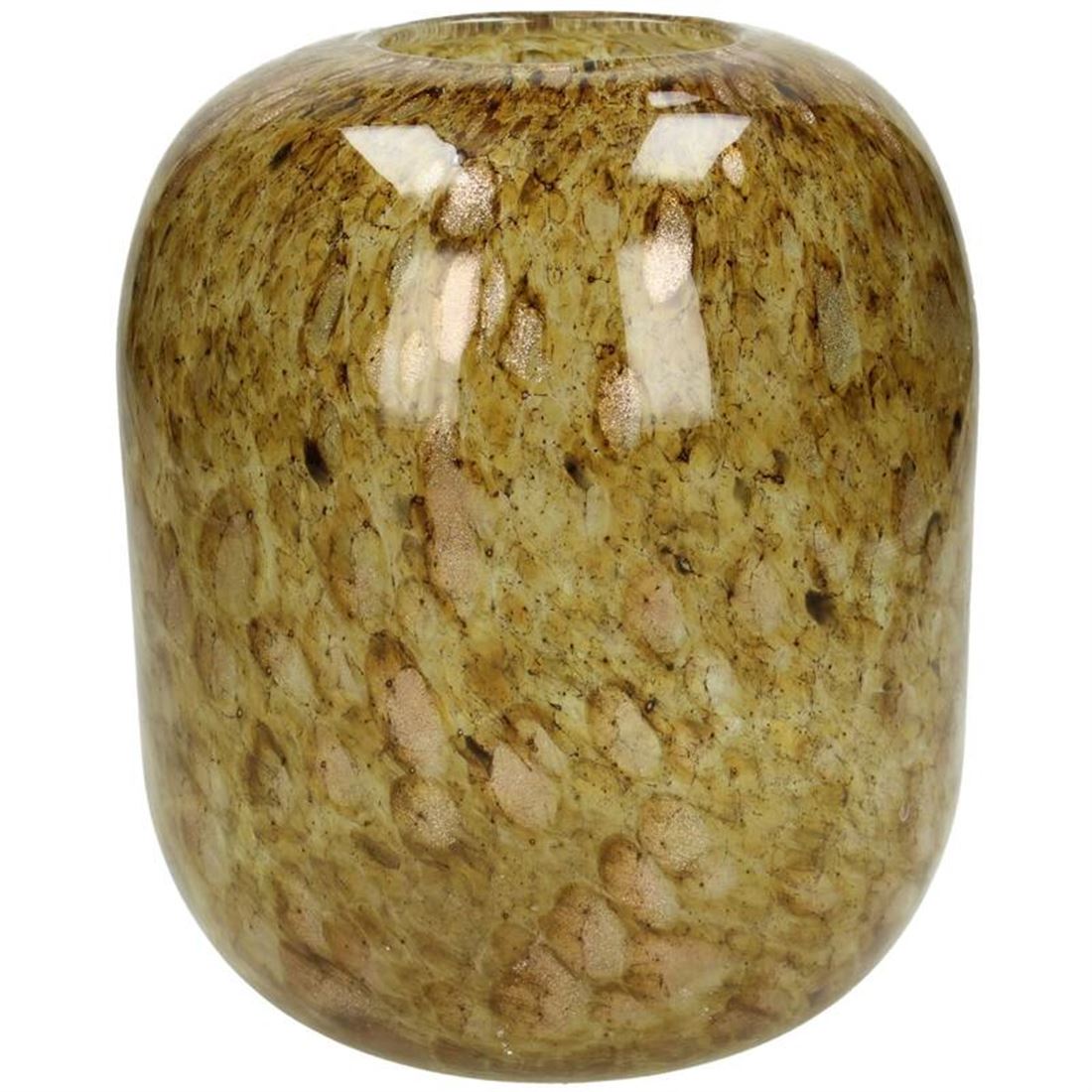Vaso Vidro Castanho c/Padrão 21x19cm