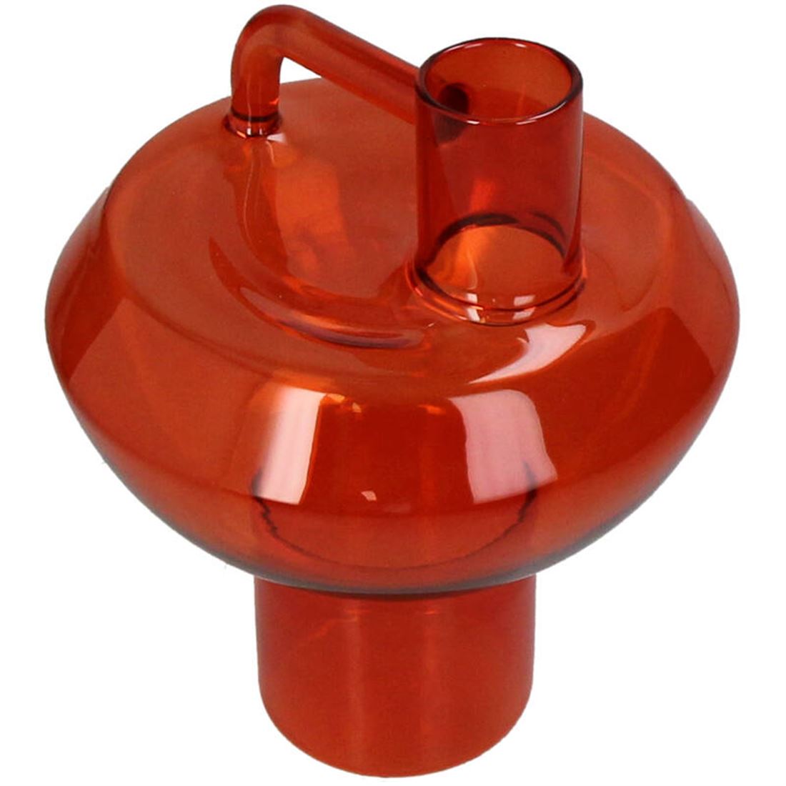 Vaso Vidro Irregular Laranja 17x14cm