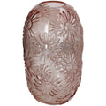 Jarra Vidro Salmão Floreada 34x19cm