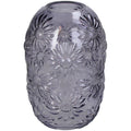 Jarra Vidro Lilás Floreada 24x15cm