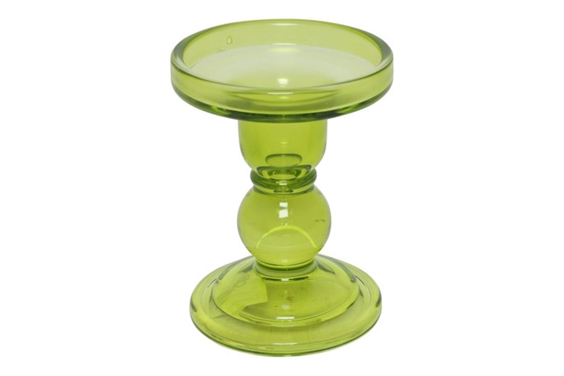 Castiçal Vidro Cleo Verde 8.5x11.5cm