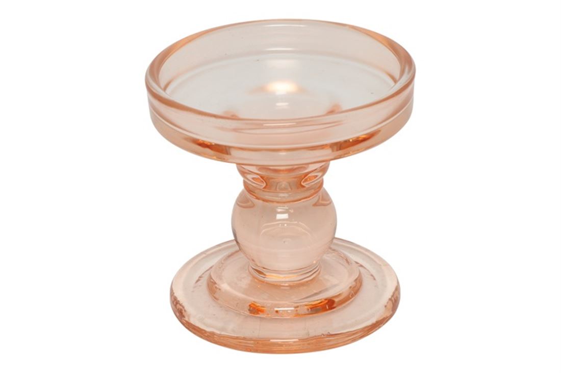 Castiçal Vidro Cleo Laranja 8.5cm