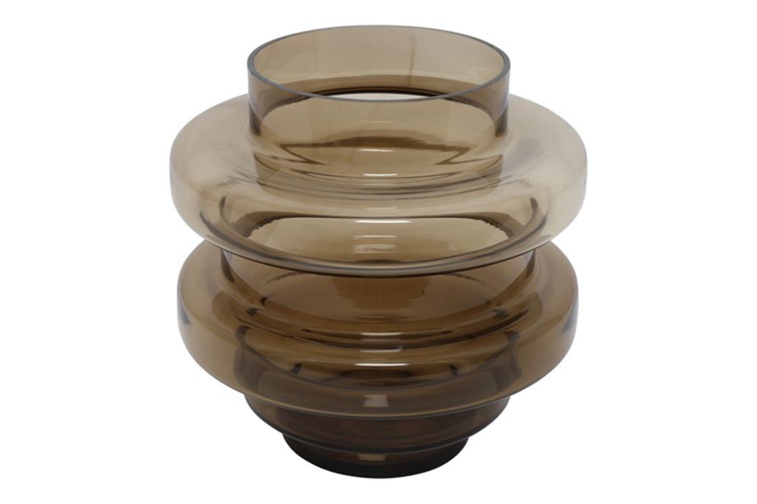 Jarra Vidro Disco Castanho 23cm
