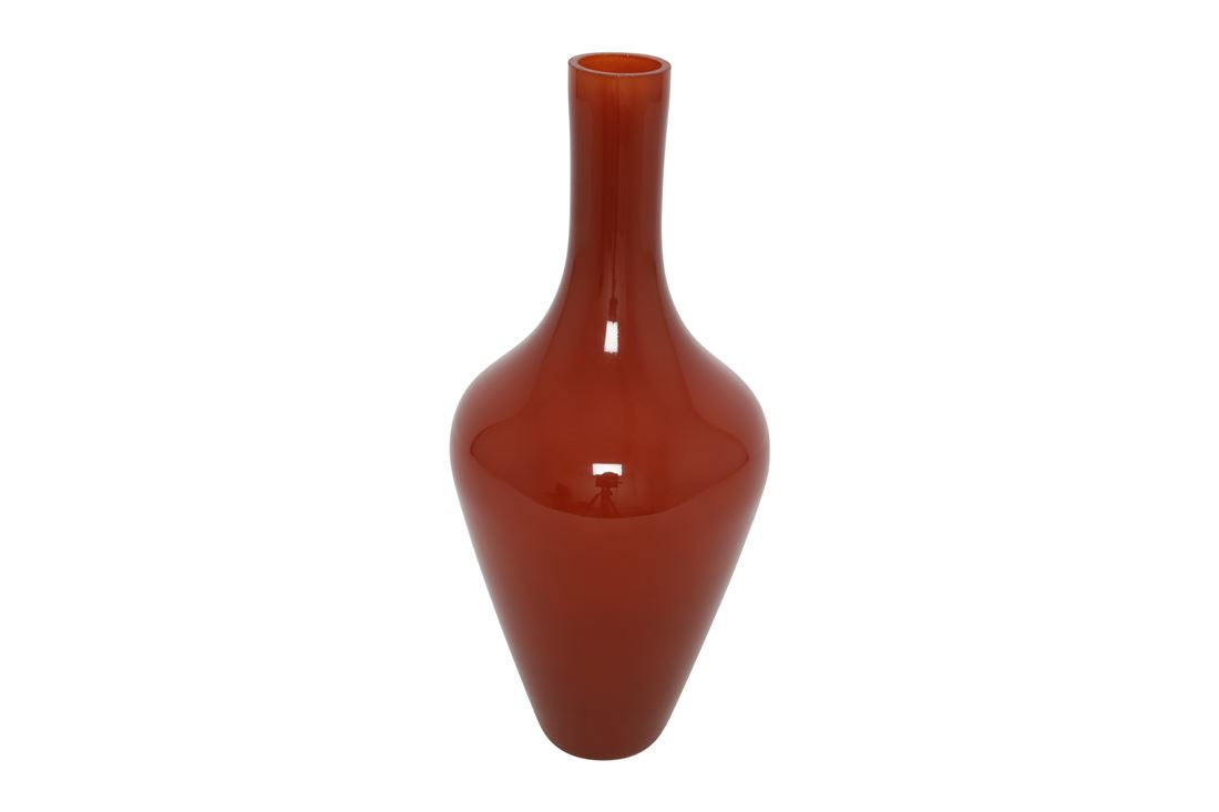 Vaso Vidro Jamiro Laranja Escuro 36x16cm