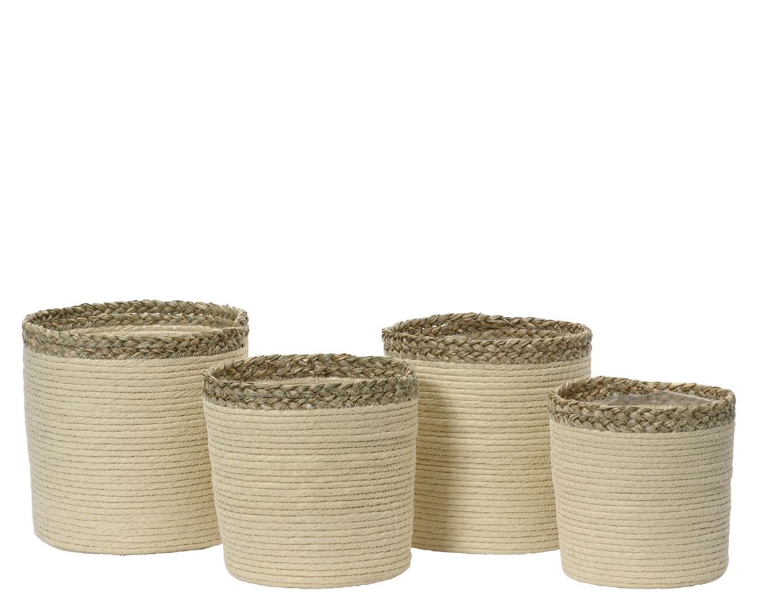 Cestos Corda Redondos Conjunto 4 Peças 19/21/23/25cm