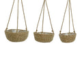 Floreira Cesto Corda Natural Suspenso 3pc