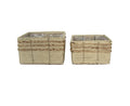 Cestos Formosa Quadrado Natural Conjunto 2 Peças 25cm