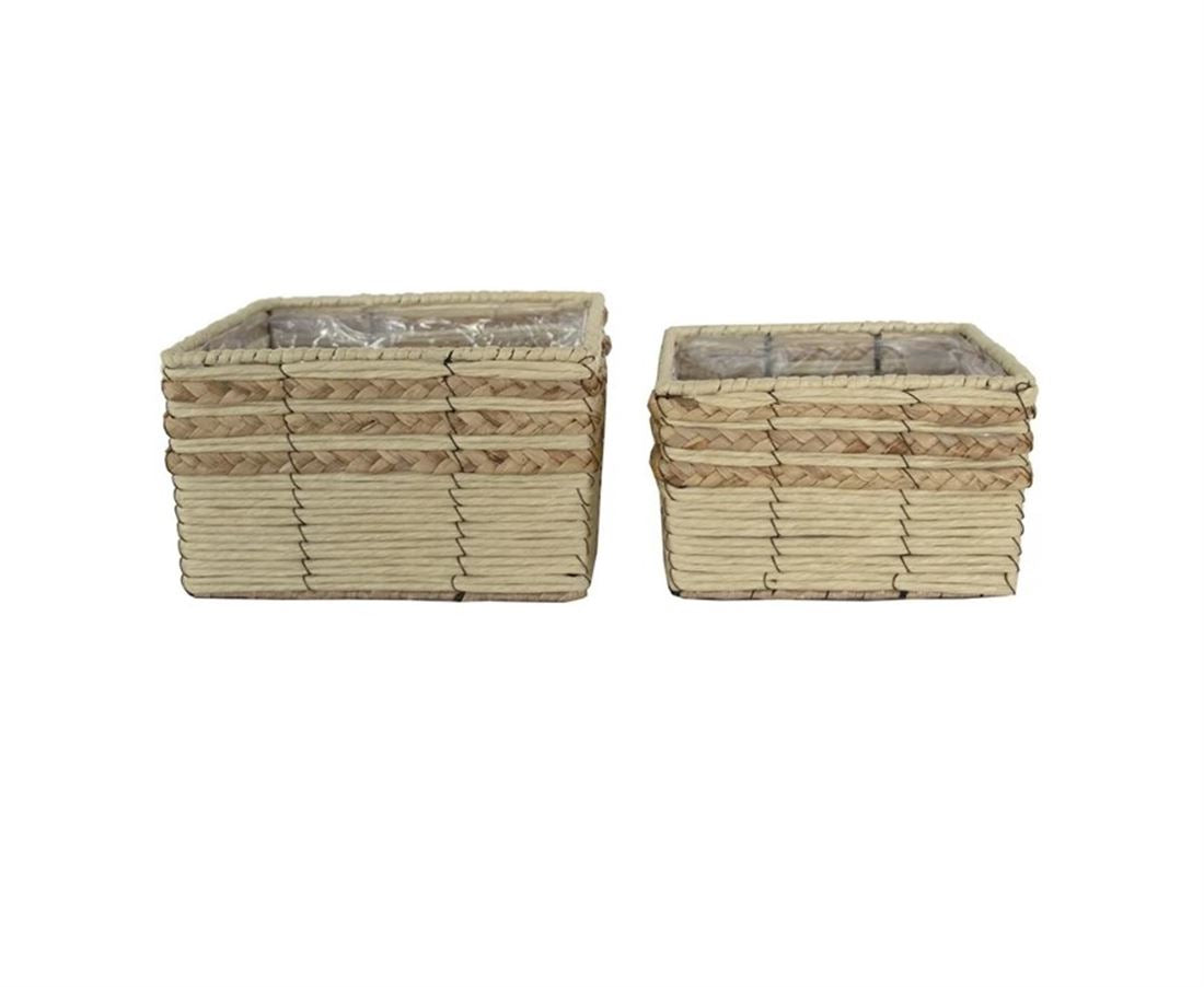 Cestos Formosa Quadrado Natural Conjunto 2 Peças 25cm