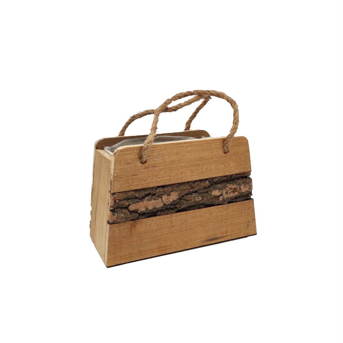 Floreira Mala Madeira 17x12x14cm