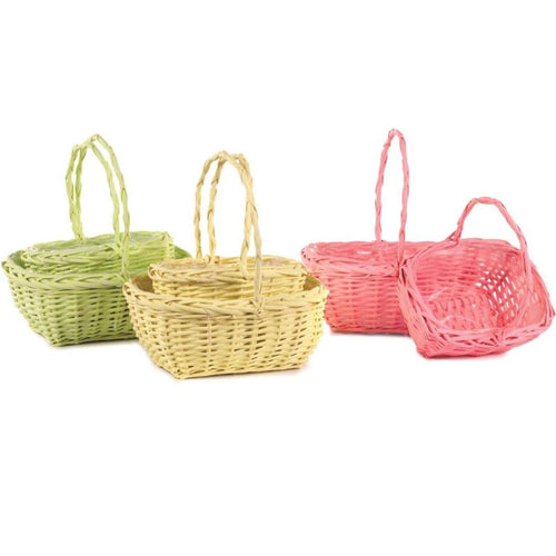 Cesto Vime Quadrado Cor Sortida Conjunto 2 Peças 30cm & 25cm