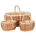 Cesto Vime Oval Castanho/Natural 20x25cm
