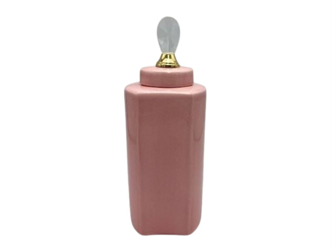 Pote Rosa Tampa Pega Cristal 13x35cm