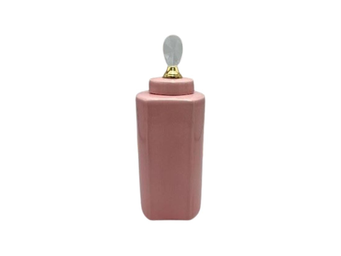 Pote Rosa Tampa Pega Cristal 15x18x28cm