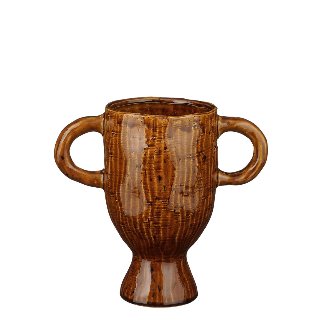 Vaso Cerâmico Elena Castanho 25x13x23cm