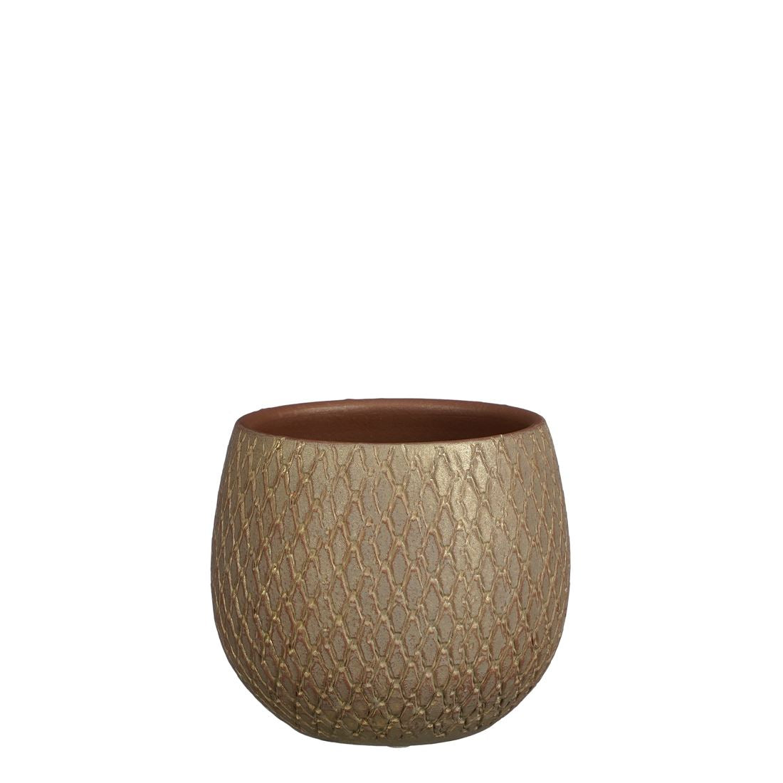Vaso Cerâmico Castanho 18x18cm