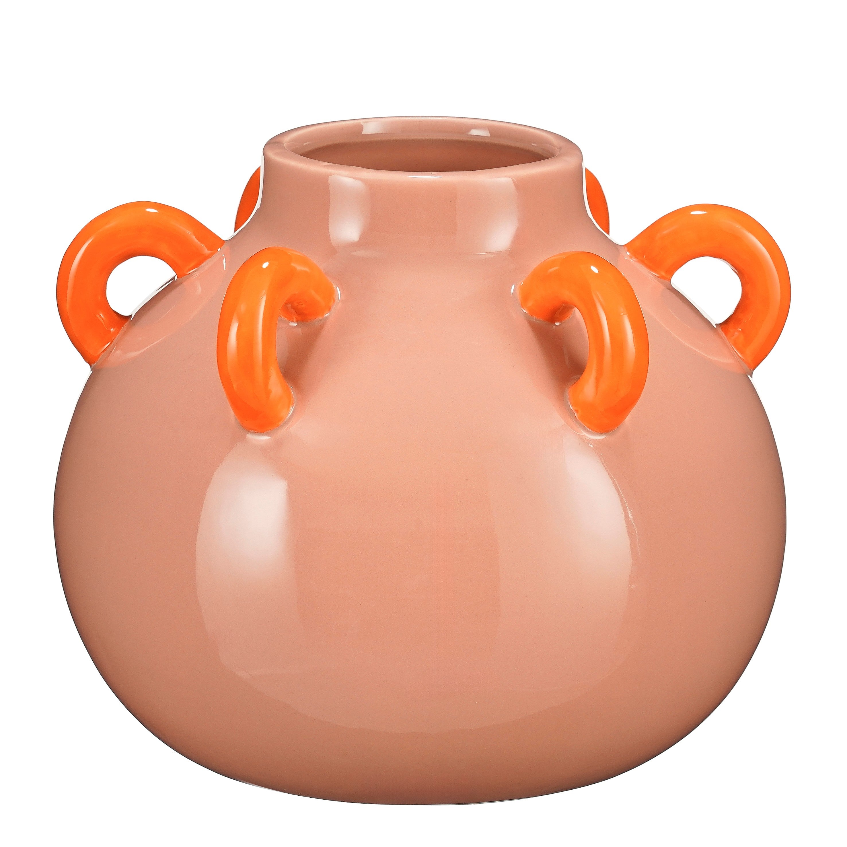 Vaso Duke Rosa c/Argolas 20x23x23cm