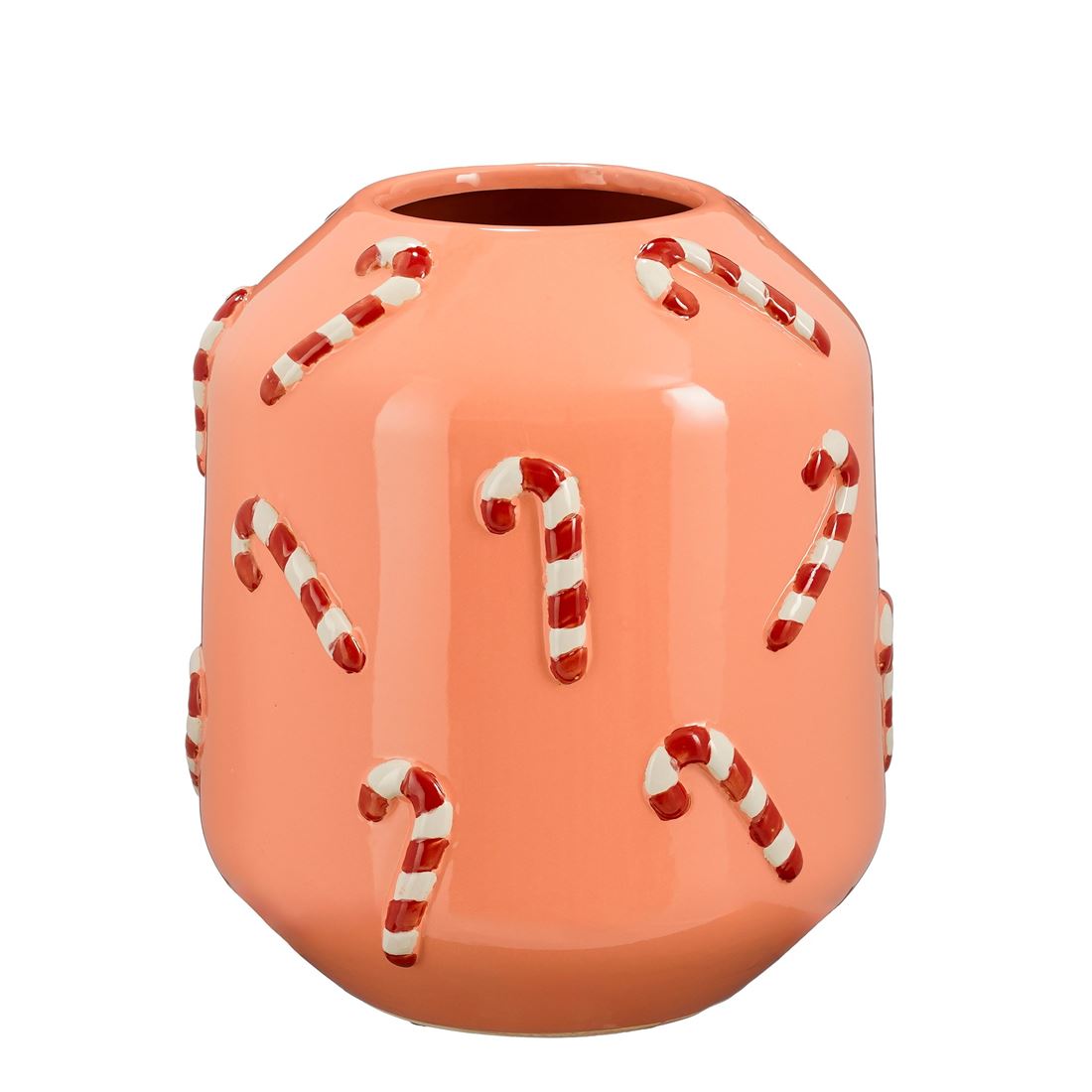 Vaso Cerâmico Salmão c/Bengalas 28x26cm