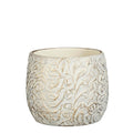 Vaso Cerâmico Arthur Branco/Ouro 15x20cm