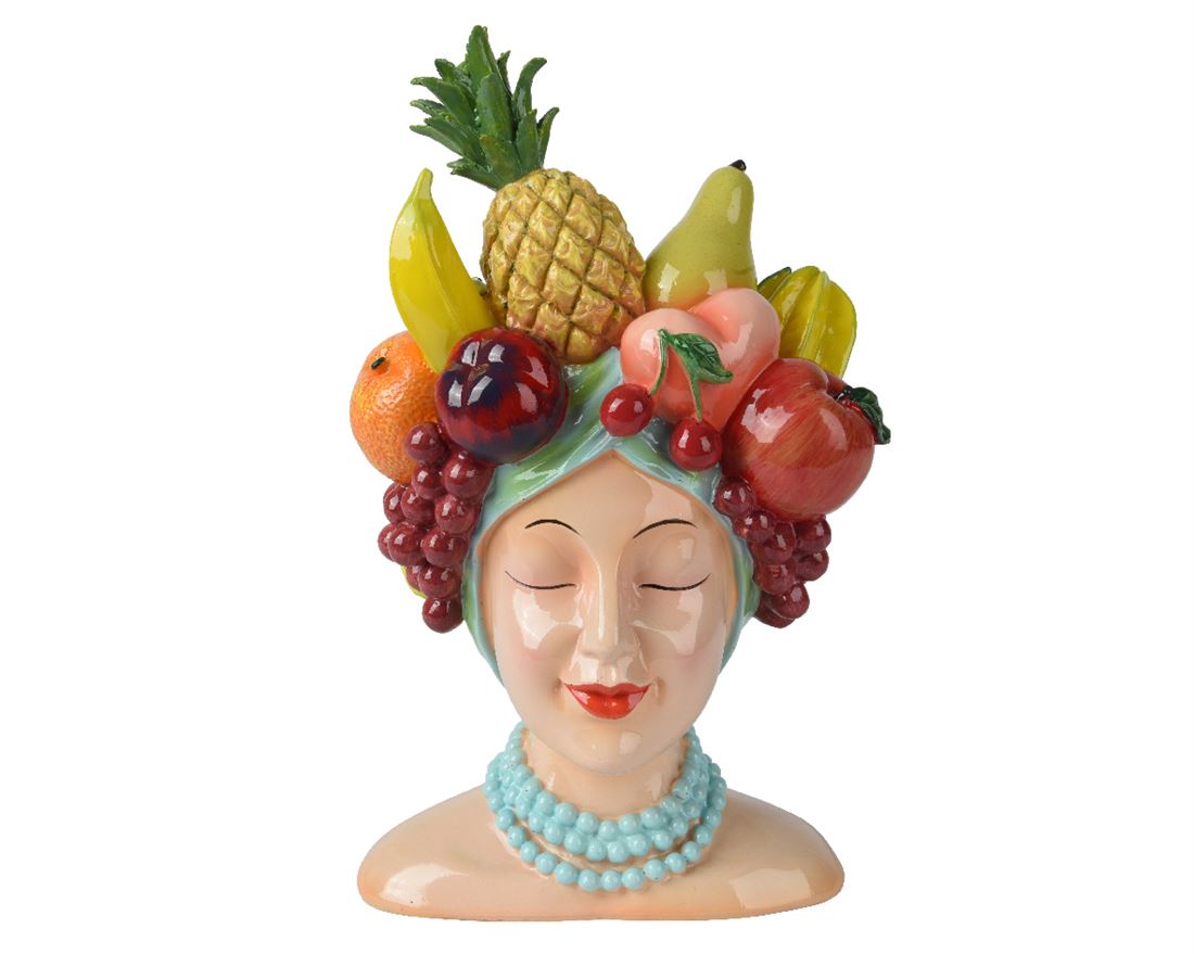 Floreira Busto Brasileira c/Fruta 13x15x23cm