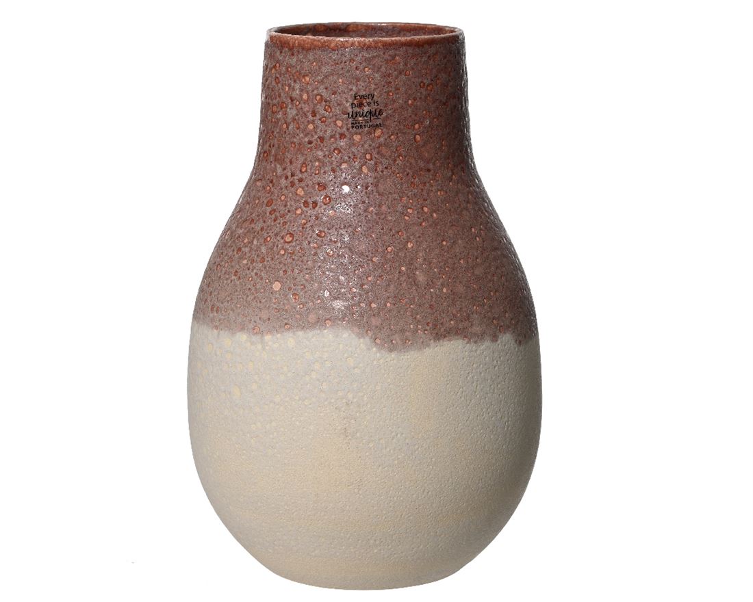 Jarra Cerâmica Branco/Rosa 23x35cm