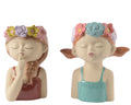 Floreira Menina c/Flores Sortida 8x13x14cm