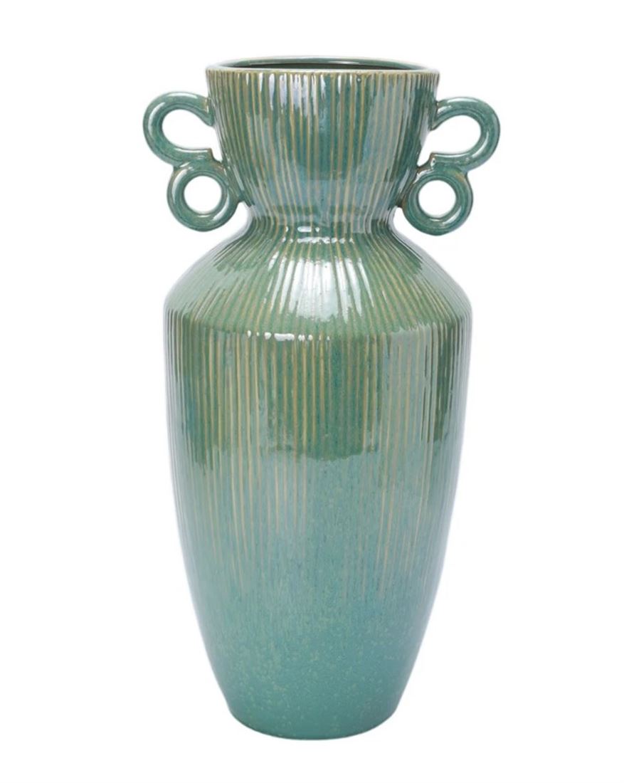 Jarra Cerâmica Puerto Carrillo Azul Turquesa 45cm