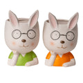 Floreira Gato Verde/Laranja Sortido 24cm
