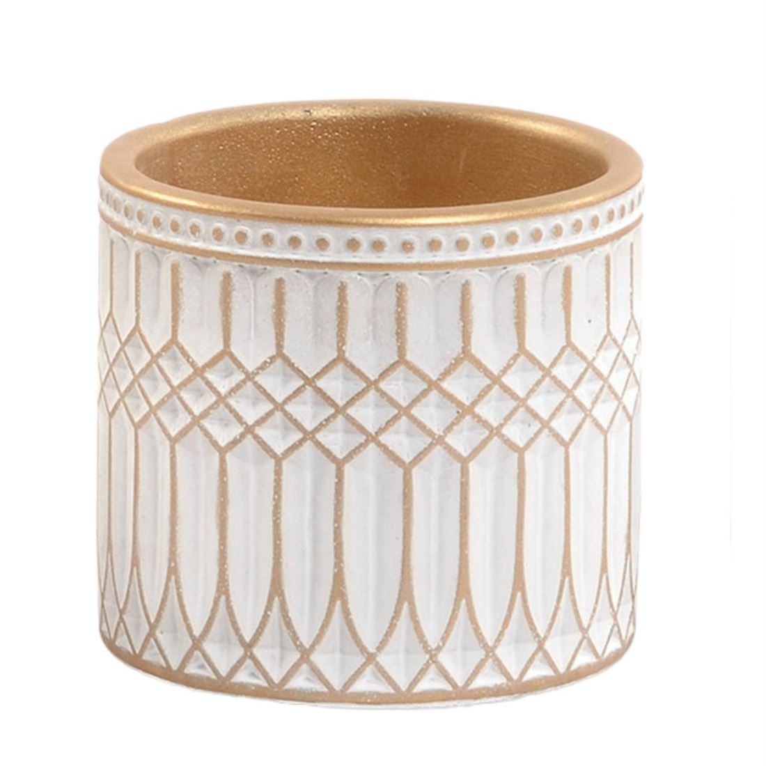 Vaso Redondo Terracota Champ./Ouro 11cm