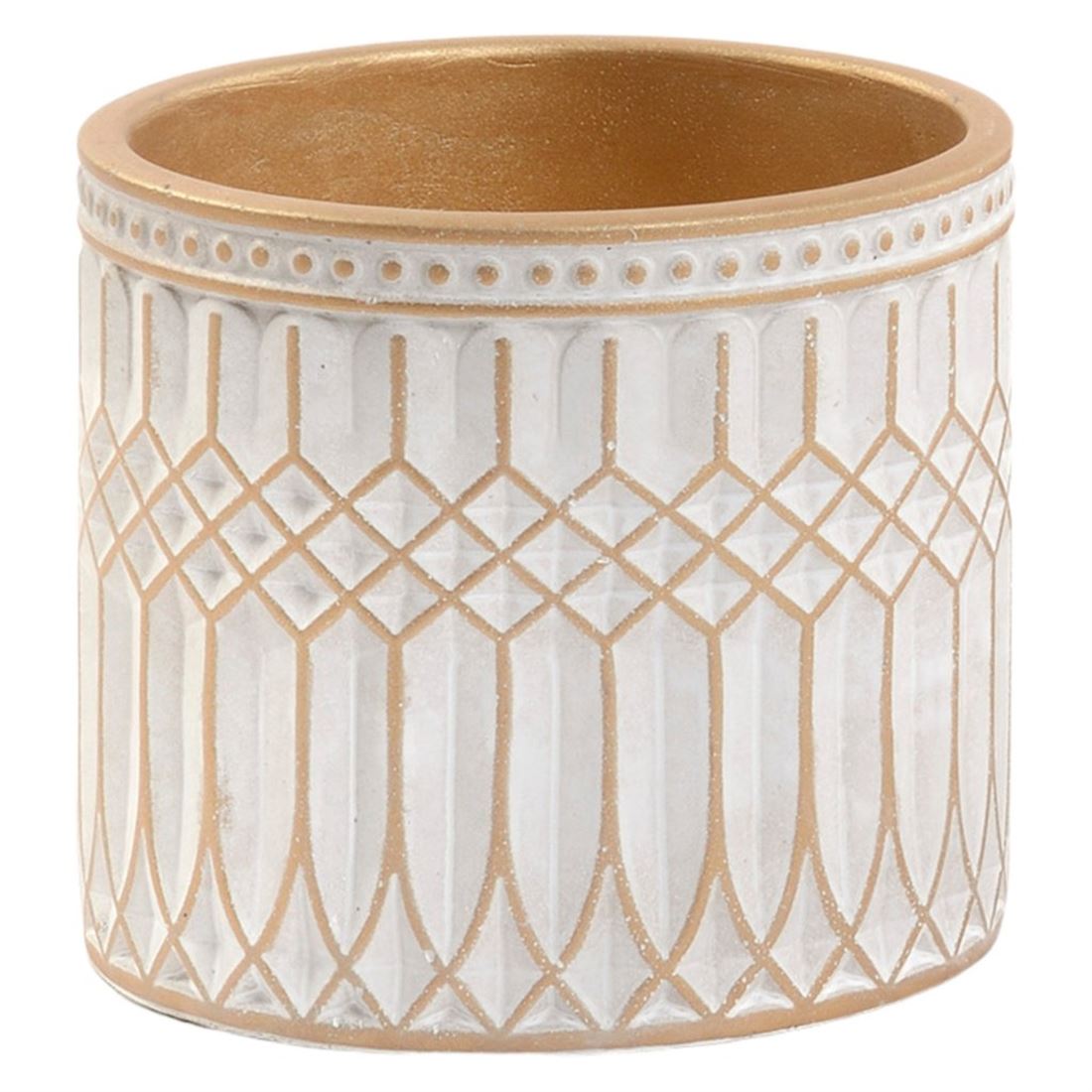 Vaso Redondo Terracota Champ./Ouro 16cm