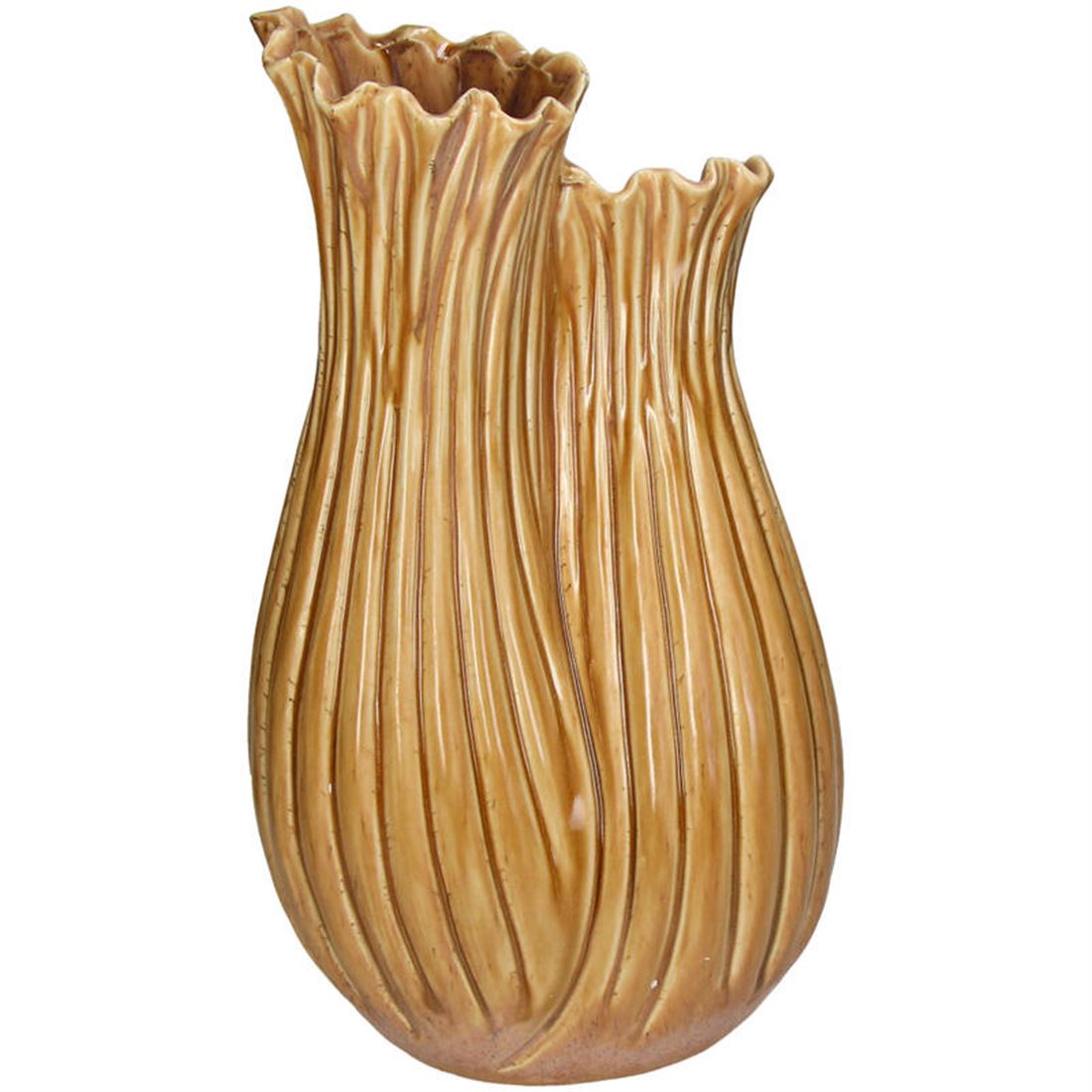 Jarra Cerâmica Caramelo Elegante Castanho 42x24cm
