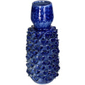 Jarra Cerâmica Relevo Azul 18x18x42cm