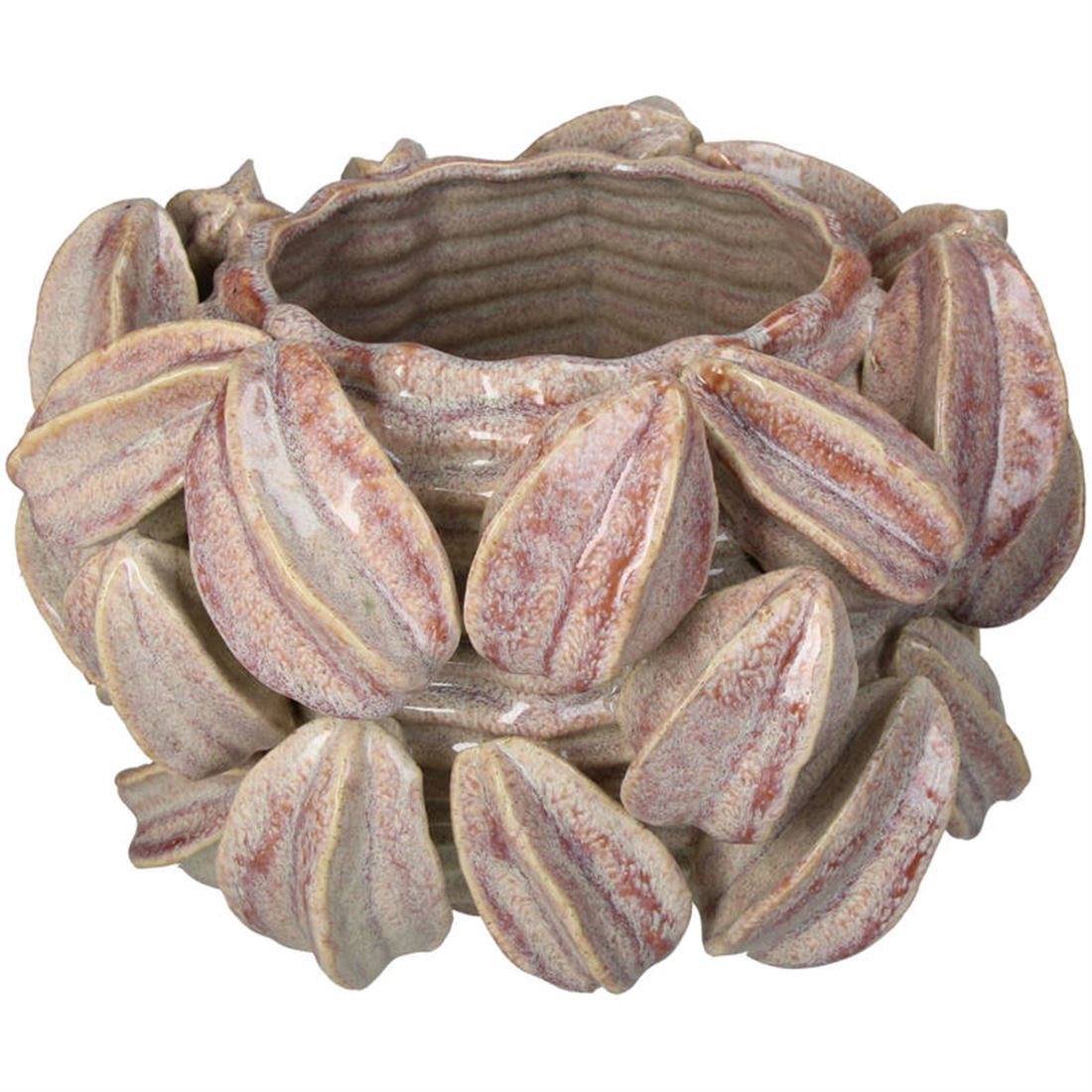 Floreira Cerâmica c/Carambola Rosa Velho 23x35cm
