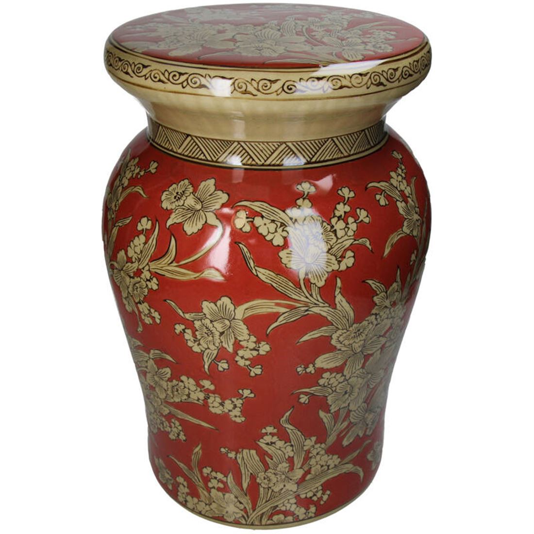 Mesa Apoio Cerâmica Terra Vermelho/Bege 42x27cm