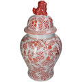 Jarra Porcelana c/Tampa Branca/Vermelha 46x25cm