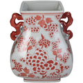 Jarra Porcelana Clássica Branca/Vermelha 30x25cm