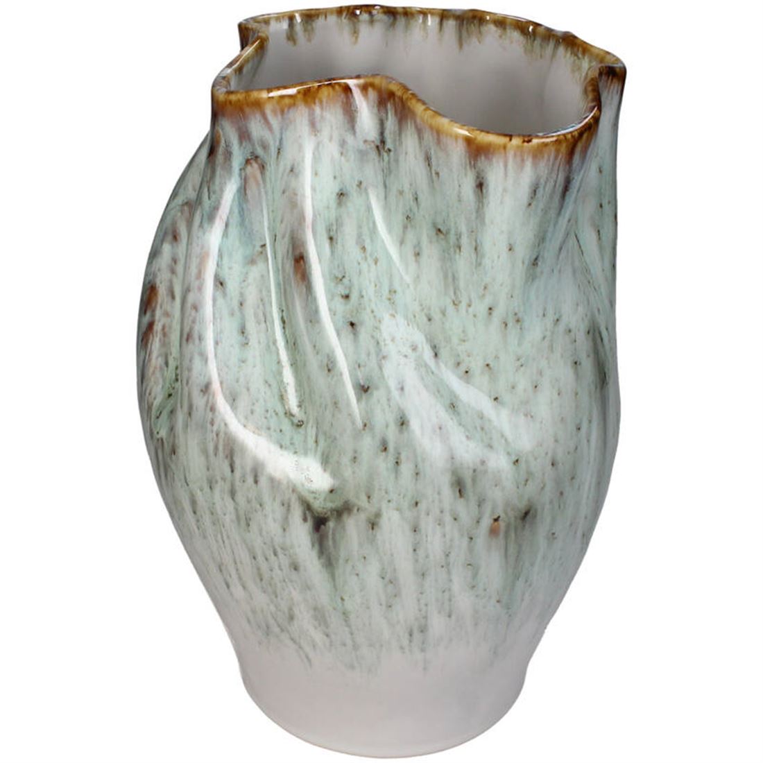 Jarra Cerâmica Irregular Verde/Azul 30x23cm