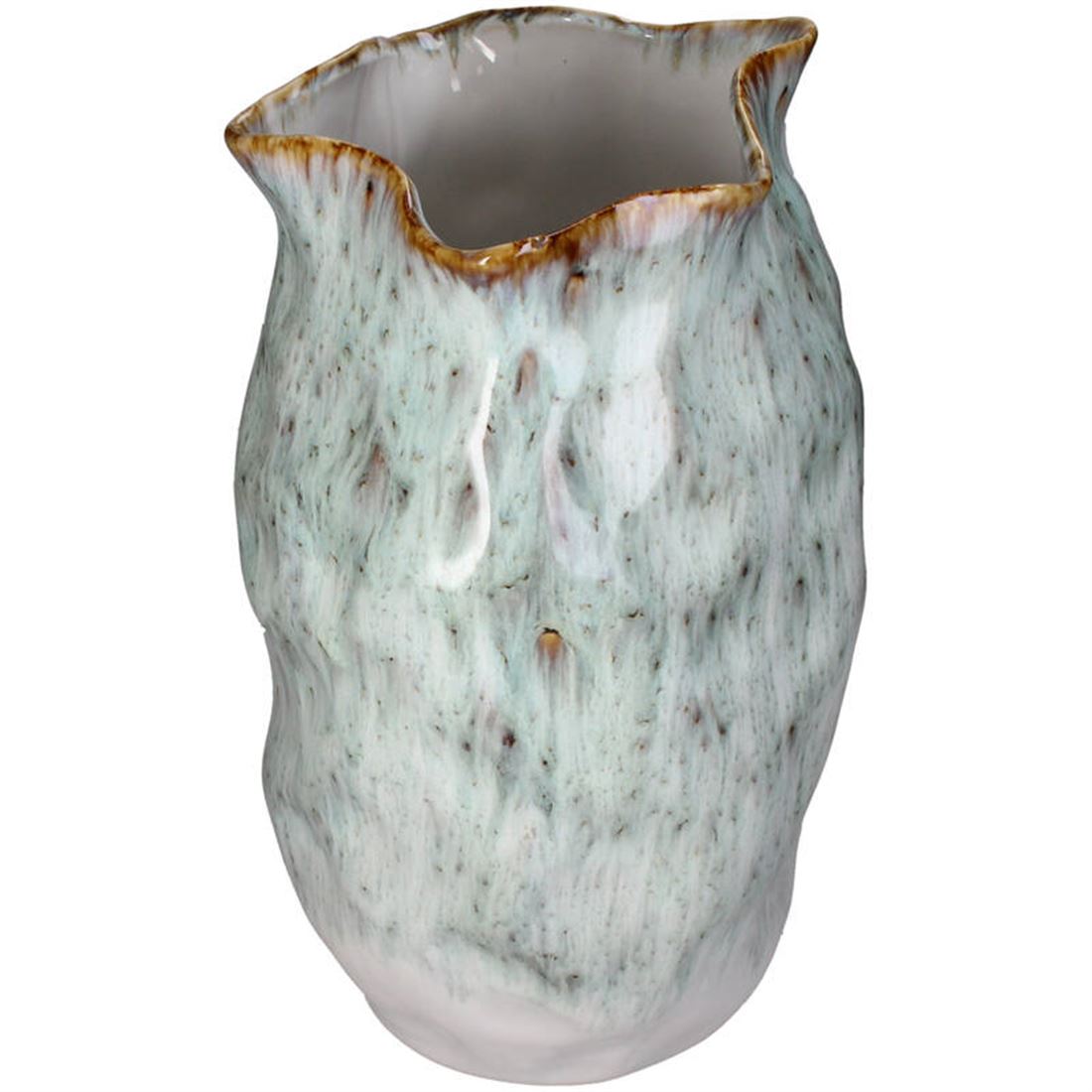 Jarra Cerâmica Irregular Verde/Azul 46x26cm