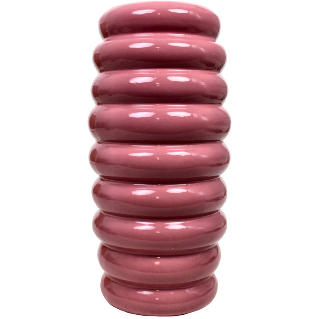 Vaso Cerâmico Fine Discos Rosa 58x28cm