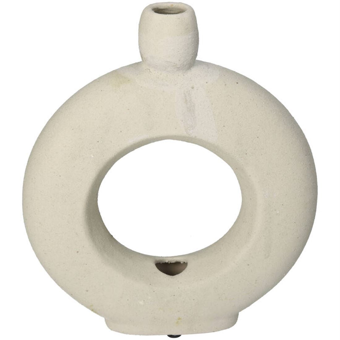 Jarra Cerâmica Redonda Ecru Bege 23x19cm