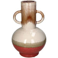 Vaso Cerâmico Rosa/Bege c/Pegas 33x22cm