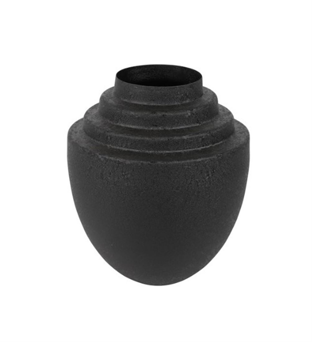 Vaso Fajah Redondo Preto 31x25cm