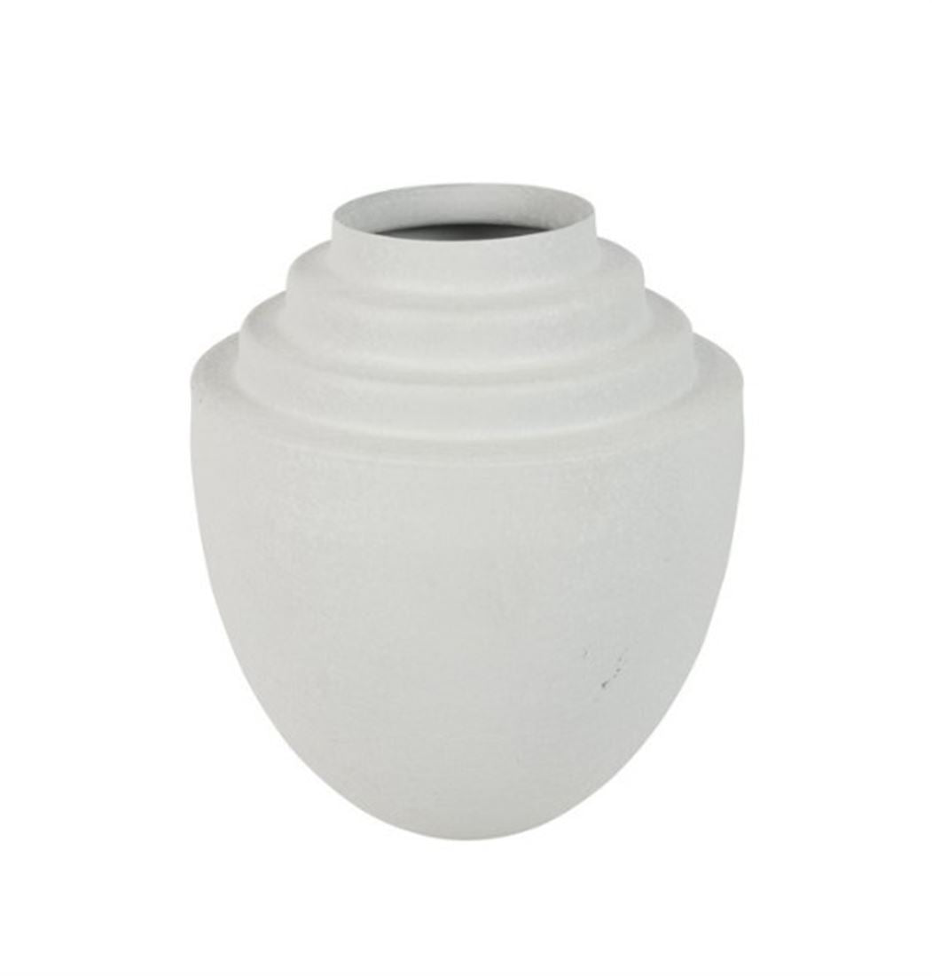 Vaso Fajah Redondo Branco 31x25cm